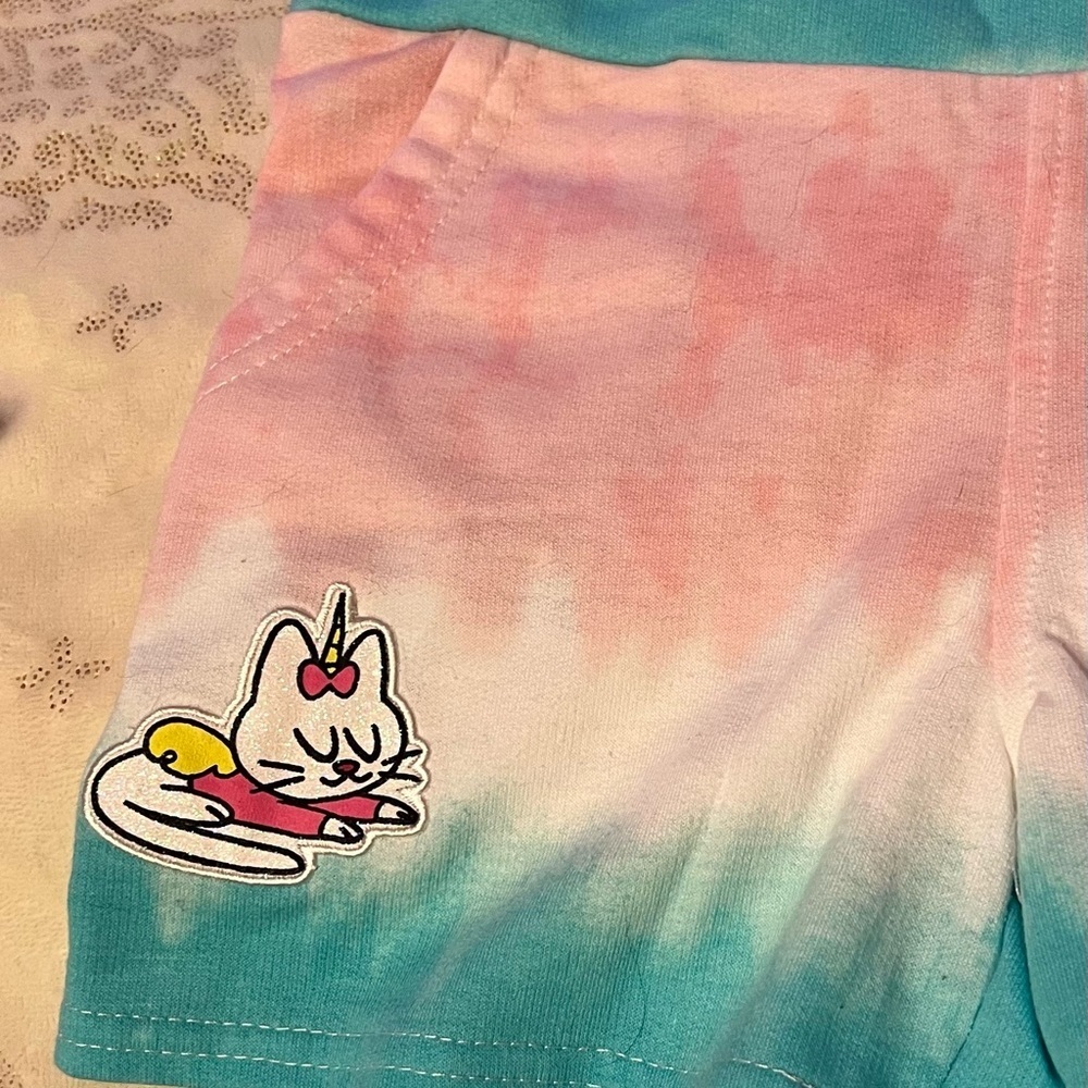 NWOT Disney Parks Original Kids Tie-Dye Overalls - Pink and Blue - Picture 3 of 7